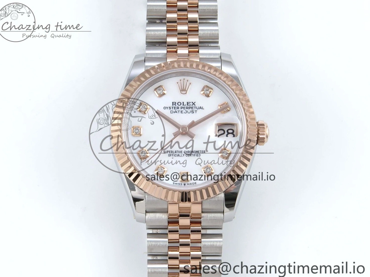 Diamonds QuickDry Best White on 1:1 SS 31 Bracelet MOP 904L Jubilee DateJust ETA Steel ARF 278271 Dial RG 517 Edition 0122